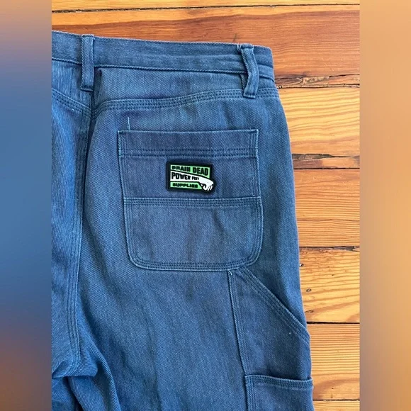 Brain Dead Bull Denim Double Knee Utility Pant - size 34 - Navy NWOT